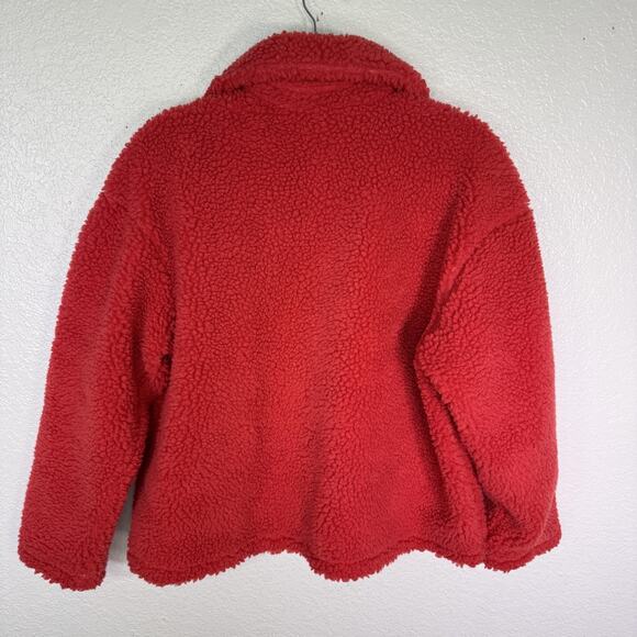 Nike Sherpa Fleece Jacket Womens XS Swoosh Logo Zip Up Teddy Bomber Cozy Pink - Picture 2 of 10